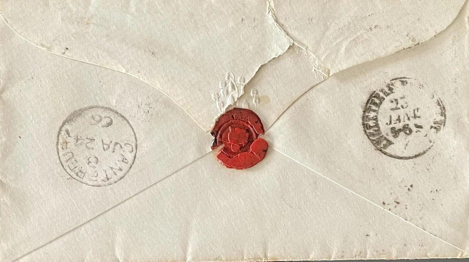 BELGIUM 1866 COVER 1 X 10 CENT & 1 X 20 CENT BRUSSELS TO CANTERBURY DT 23RD JAN - Image 2 of 2