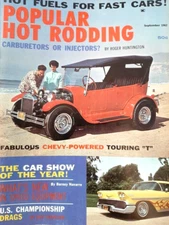 Popular Hot Rodding Magazine September 1962  covers a range of topics