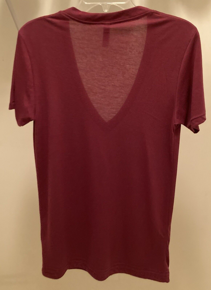 American Apparel TriBlend Collection Women's Burgundy VNeck TShirt