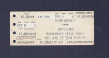 VERY RARE 1984 ANDRE THE GIANT  BOBO BRAZIL BOB BACKLUND STUDD wrestling ticket