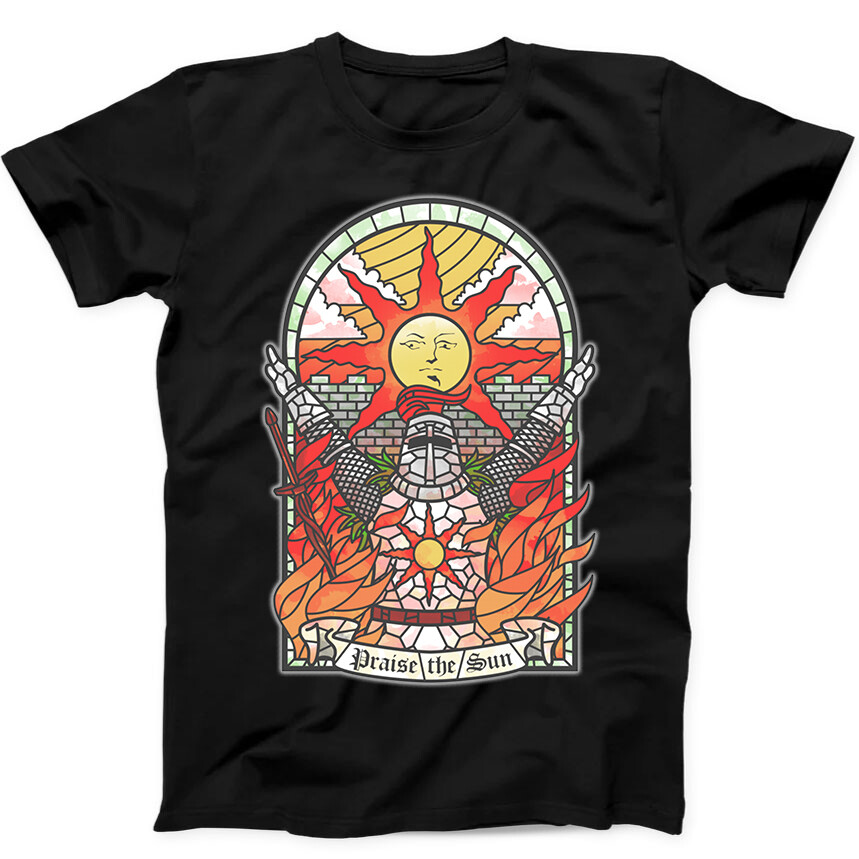 T-Shirt Praise The Sun Tarot Thank God Online Gaming Dark Souls Geschenk schwarz 61