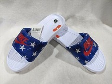 Nike Victori One Game Royal/Red Print Women's Slides Sandals-Sz 7/8/9/10/11 NWB