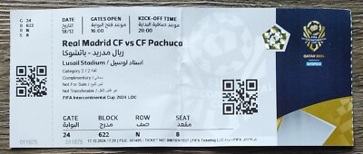 original TICKET Intercontinental Cup 18.12.2024 Real Madrid - CF Pachuca # N8