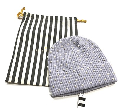 Lele Sadoughi Pearl Striped Ivory Knit Hat OS Lele Sadoughi Hat | eBay main image 4