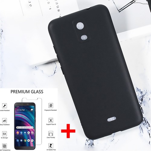 Soft TPU Case Cover + Screen Protector Tempered Glass Film For BLU View