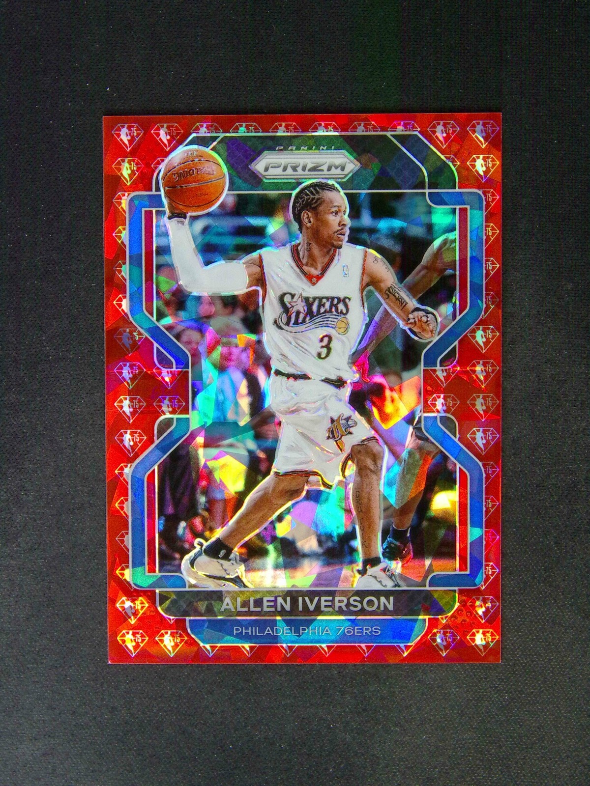 2021-22 Panini Prizm Allen Iverson #255 Red NBA 75th Diamond SP /75