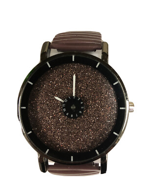 Unisex Stretch Band Center Disc Rotates As Second Hand