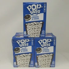 3 Boxes Pop Tarts Frosted Cookies and Creme Cream Toaster Pastries 8 Ct Per box
