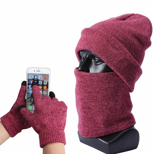 Mens&Womens Hot Thermal Knitted Heanie Hat and Circle Scarf Set for Cold Winter - Picture 9 of 9