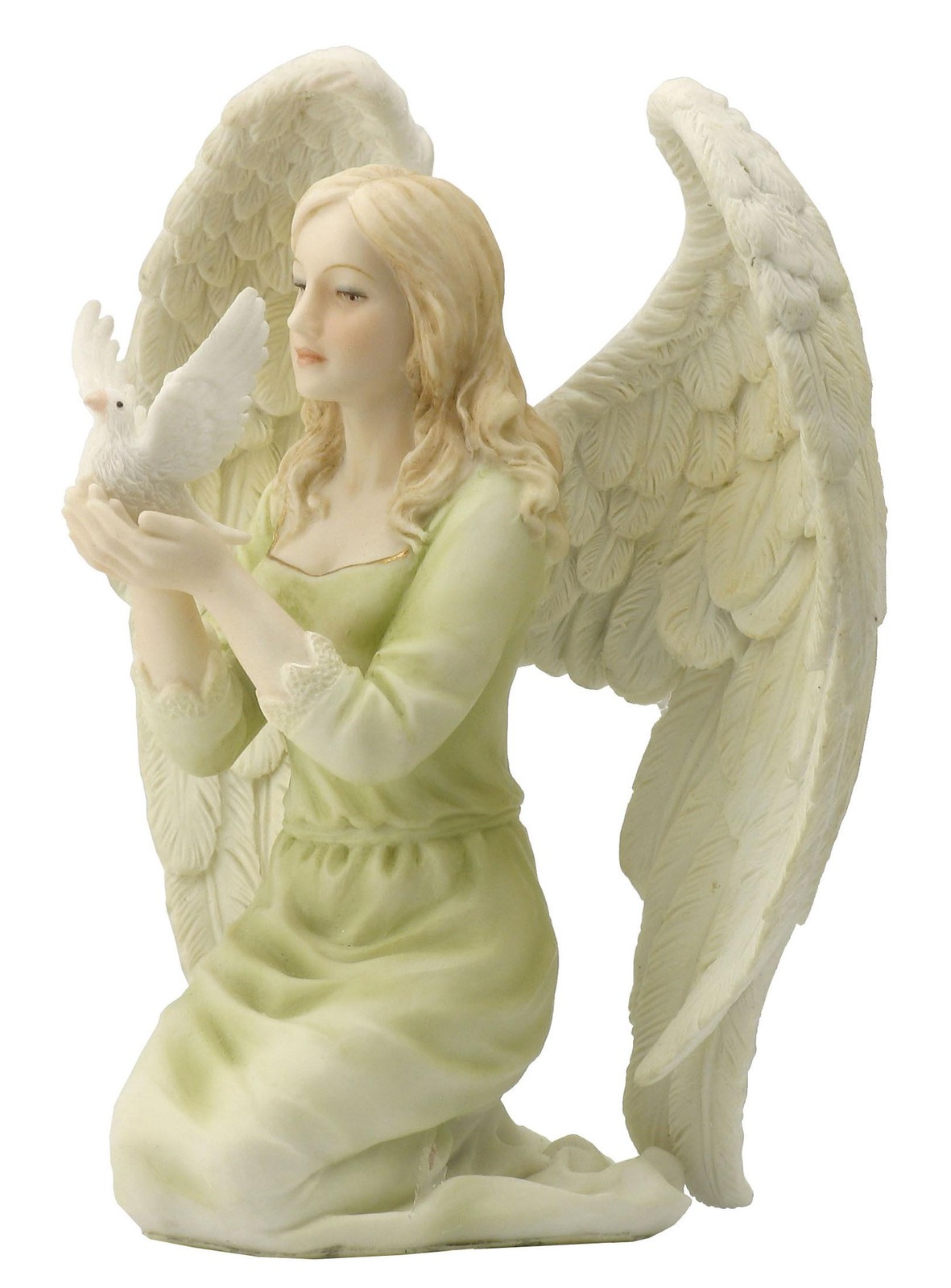 Angel Kneeling with Dove in Hands - Beautiful Figurine (By Veronese Design)