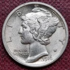 1916 Mercury Dime 10c High Grade BU UNC FB Full Bands Uncirculated #94388