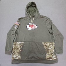 Kansas City Chiefs Hoodie Men 2XL Green Camo NFL Football Nike Salute To Service