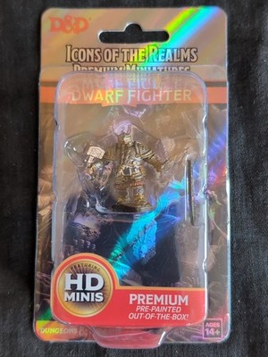 Dwarf Fighter Hammer Premium D&D Miniatur Dungeons Dragons Icons of Realms N334