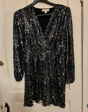 Michael Kors Rare Abstract Metallic Dress