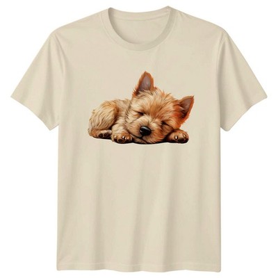 Sleeping Puppy Dog Animals Herren T-Shirt Damen Graphic Tee Unisex Oberteil