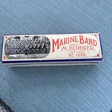 Vintage Germany M. Hohner Marine Band Harmonica 1896 Key C Musical Instrument 4  