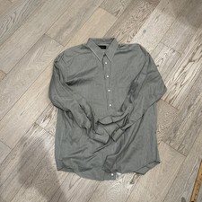 Canali Mens Large Gray Long Sleeve Button Up Dress Shirt