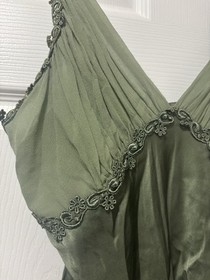 VTG Victorias Secret Gold Label Silk Lace Trim Slip Dress Size M Nightgown 90s