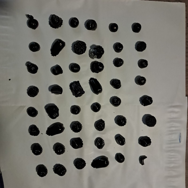 LEGO Minifigure Black Hair Lot of 48 Pieces
