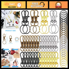 70PCS Metal Lobster Claw Clasp Swivel Snap Hooks  Key Rings for Crafts - 1.25"