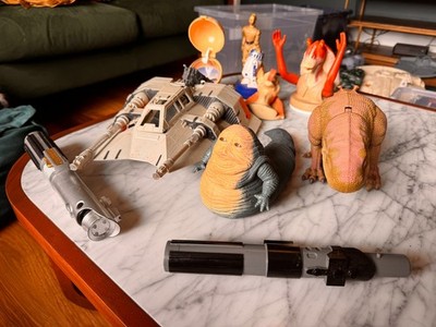 Star Wars 1999 Prequel Trilogy Snowspeeder, Dewback, Jabba, Jar Jar und Spielzeug