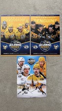 3 NHL GLOBAL SERIES 2025 POSTERS PITTSBURGH PENGUINS NASHVILLE PREDATORS SWEDEN