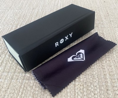 Roxy Brillenetui & Tuch Ausstellungsstück. Flach zusammenklappbar. Schwarz mit mintgrünem Interieur