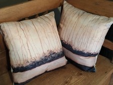 2 x Abstract Design Kremowe poduszki - z podkładkami z włókna - 43cm x 43cm
