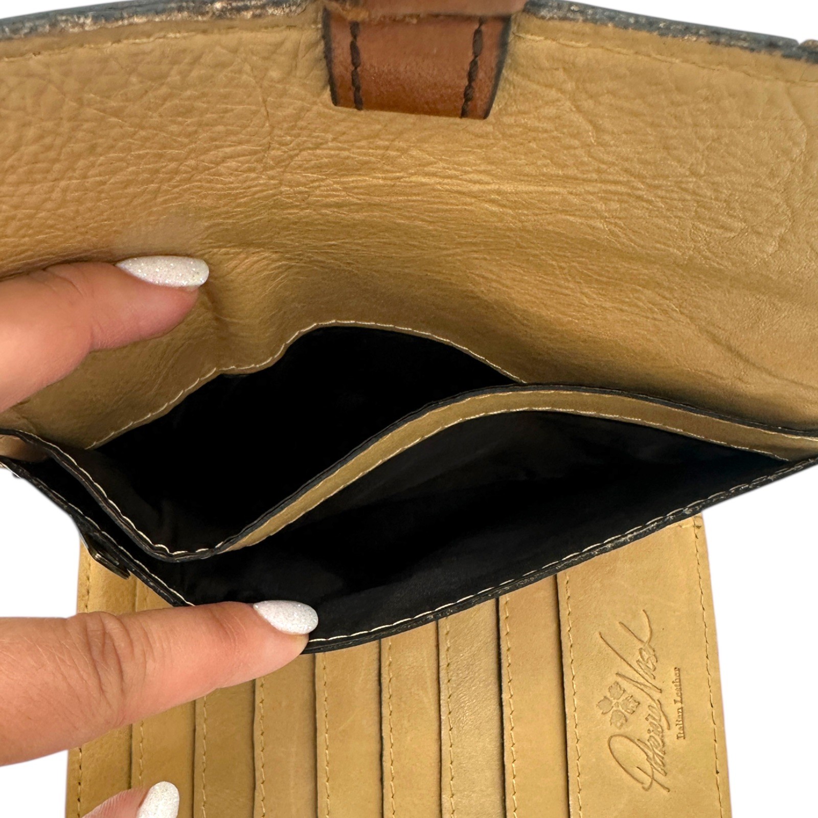 Patricia Nash Brown Leather Patchwork Wallet - image 6