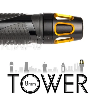 embouts de guidon pour scooter moto style TOUR or & noir + base noir (2pcs) - Photo 1/4