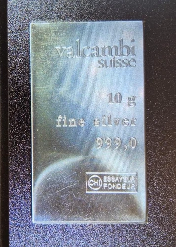 Valcambi Suisse NEW 10Gram Silver Bar|TEN GRAM BAR From 10x10 Card-FREE SHIPPING