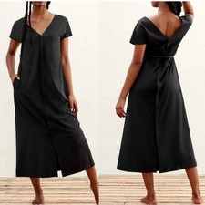 ADAY | Super Swish Midi Dress Black Minimalist Loose fit | Small 