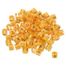 100 Pack Clothes Hanger Marker Number 31 Size Tag Fit 3.5mm Rod Orange