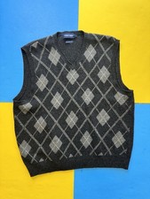 Vintage 90s POLO Golf Ralph Lauren Mens L Sweater Vest Black V-Neck Pony Wool