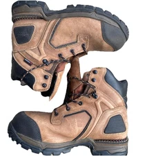 Steel Toe Redwings Shoes Vibram Oil & Slip Resistant Leather Boots Men's Size 9