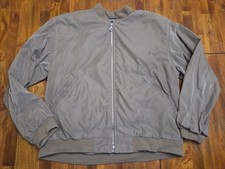 VINTAGE Faconnable Jacket Mens Large Lt Brown Bomber Zip Up Water Repell
