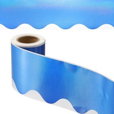 Iridescent Bulletin Board Border, 33 Feet Poster Chalkboard Cork, Blue