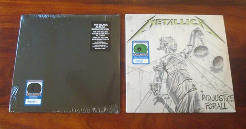 Metallica. Black Album & And Justice For All. NEW 2 Walmart Colored Vinyl LP Lot