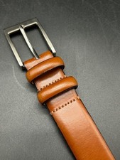 Men's Belt Genuine Italian Leather Dress Belt 1-1/8" Wide, Sz 32