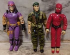 3 Vntg 1987 Hasbro ARAH GI Joe Figures - JINX, SEASLUG & FALCON