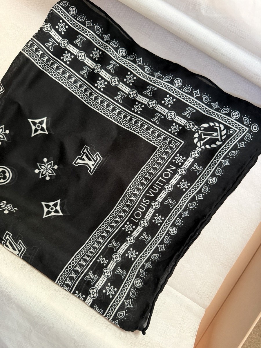 ♡ポンタ様♡専用Louis Vuitton シルクバンダナ ブラウン Louis Vuitton Silk Bandana | eBay