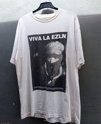 Vintage Y2K EZLN Zapatista T-Shirt White Size XL 