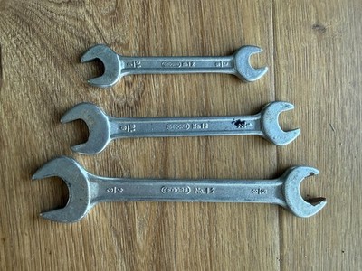 Lot of 3 Vintage Gedore No. 12 Dual Wrenches See Pics for sizes