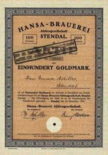 Hansa Brauerei AG 1924 Stendal