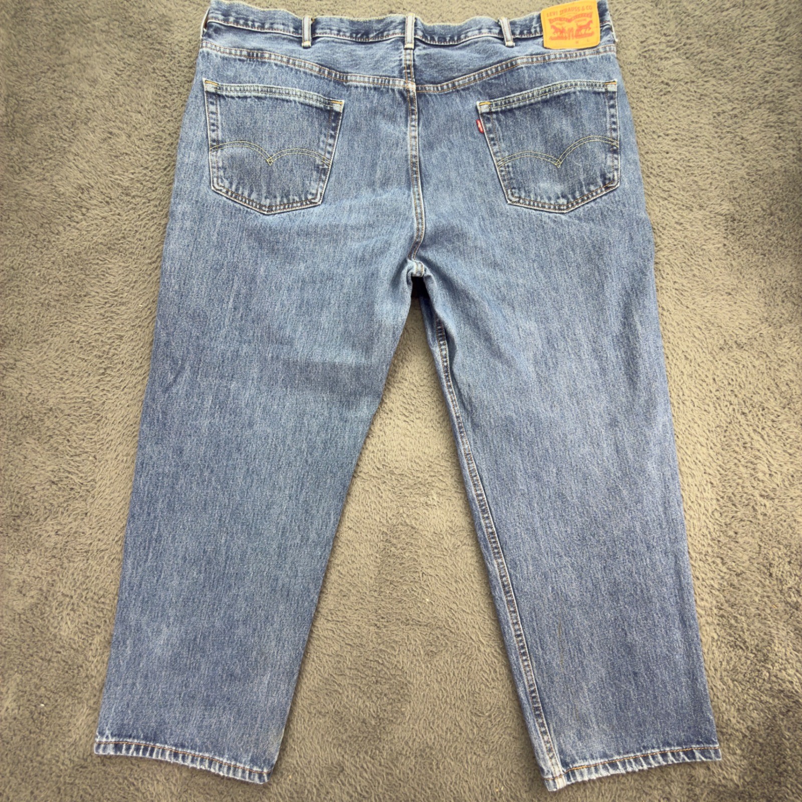 Levis 550 Relaxed Fit Mens Jeans 48x29 Medium Wash Blue Denim Big and Tall thumbnail 5