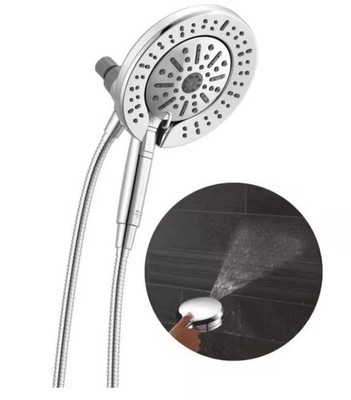 Delta In2ition Dual Shower Head, 6 Spray Patterns, Hose, Chrome Finish