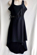 Forever 21 Black Dress High Low Sleeveless Womens Medium Sheer Elastic Waist