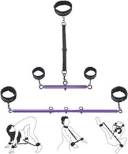 Spreader Bar BDSM Bondage Restraints Kits with Wrist Ankle Neck Collar Adjustabl