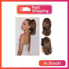 14 Inch Ponytail Extension - Clip in Ponytail Hair Extensions, Curly Wavy Pony T