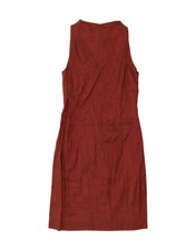 VINTAGE Womens Sleeveless Sheath Dress UK 8 Small Burgundy DF46